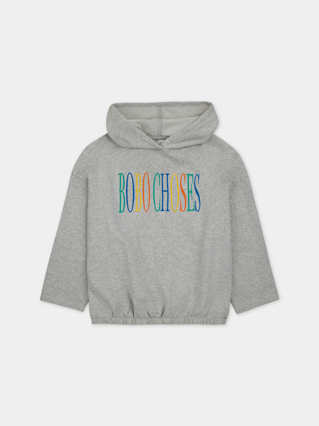 Gray sweatshirt for kids with multicolor logo