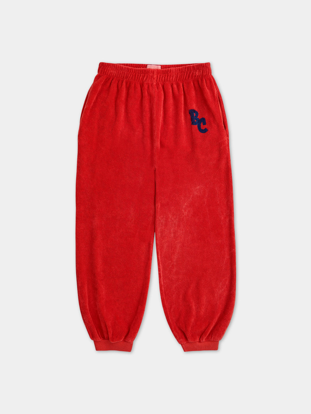 Red trousers for kids with logo