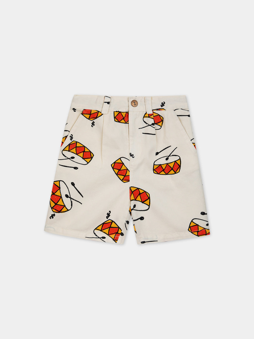 Short avorio con tamburi per bambino