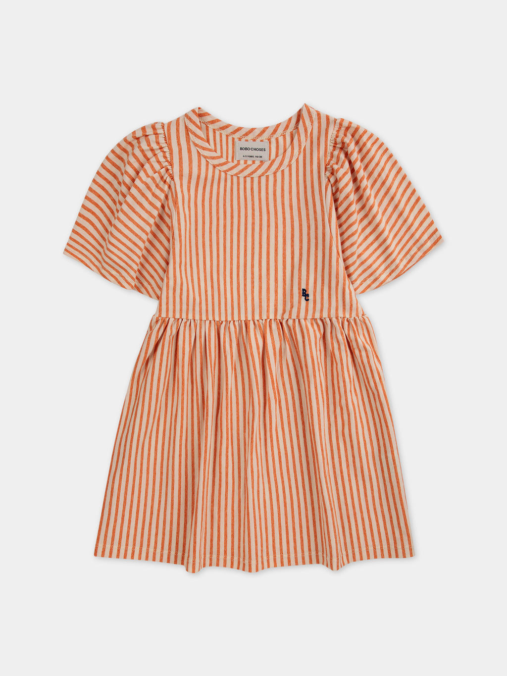 Orange dress for girl with stripes