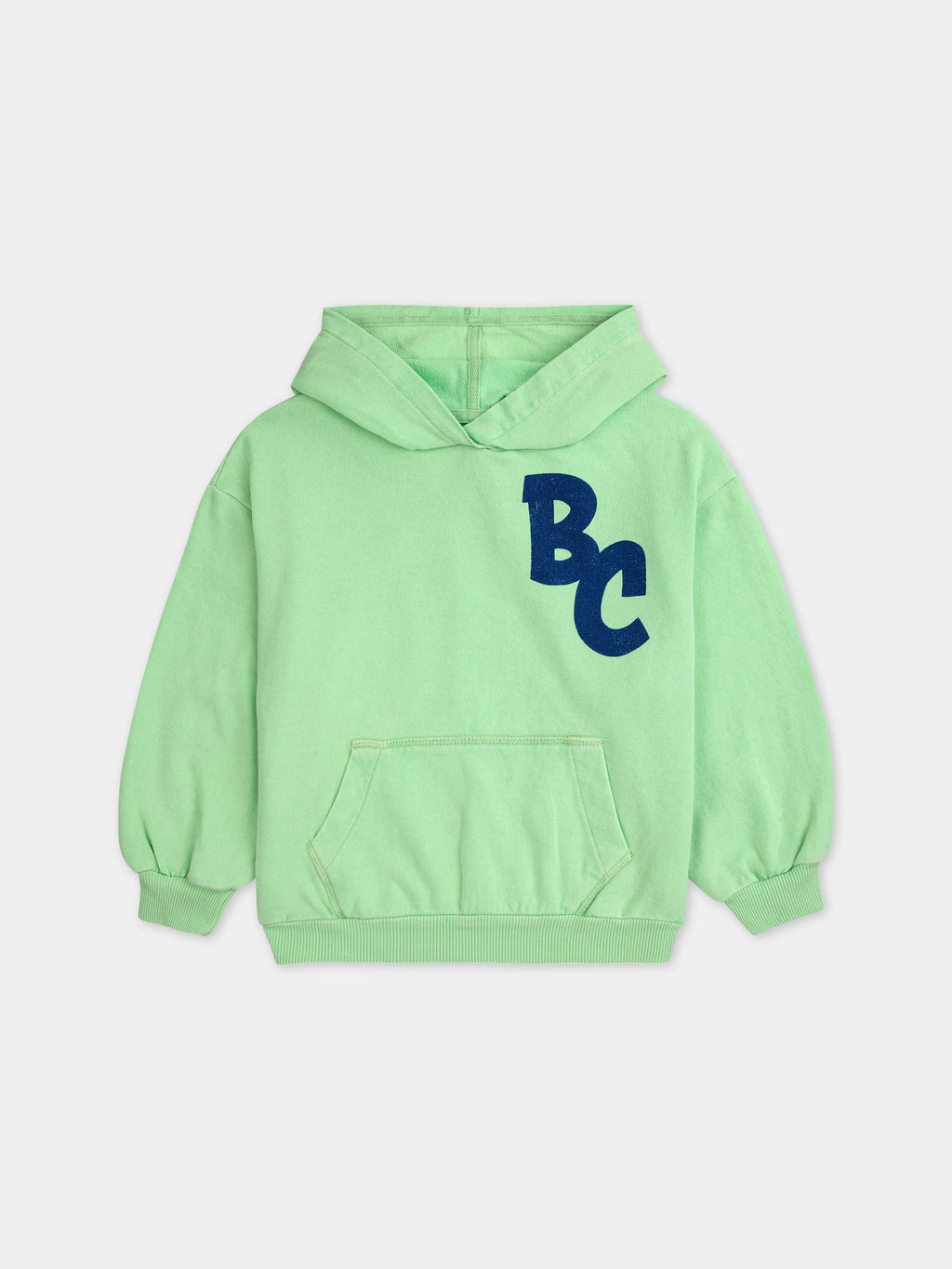 Green sweatshirt for kids with multicolor logo