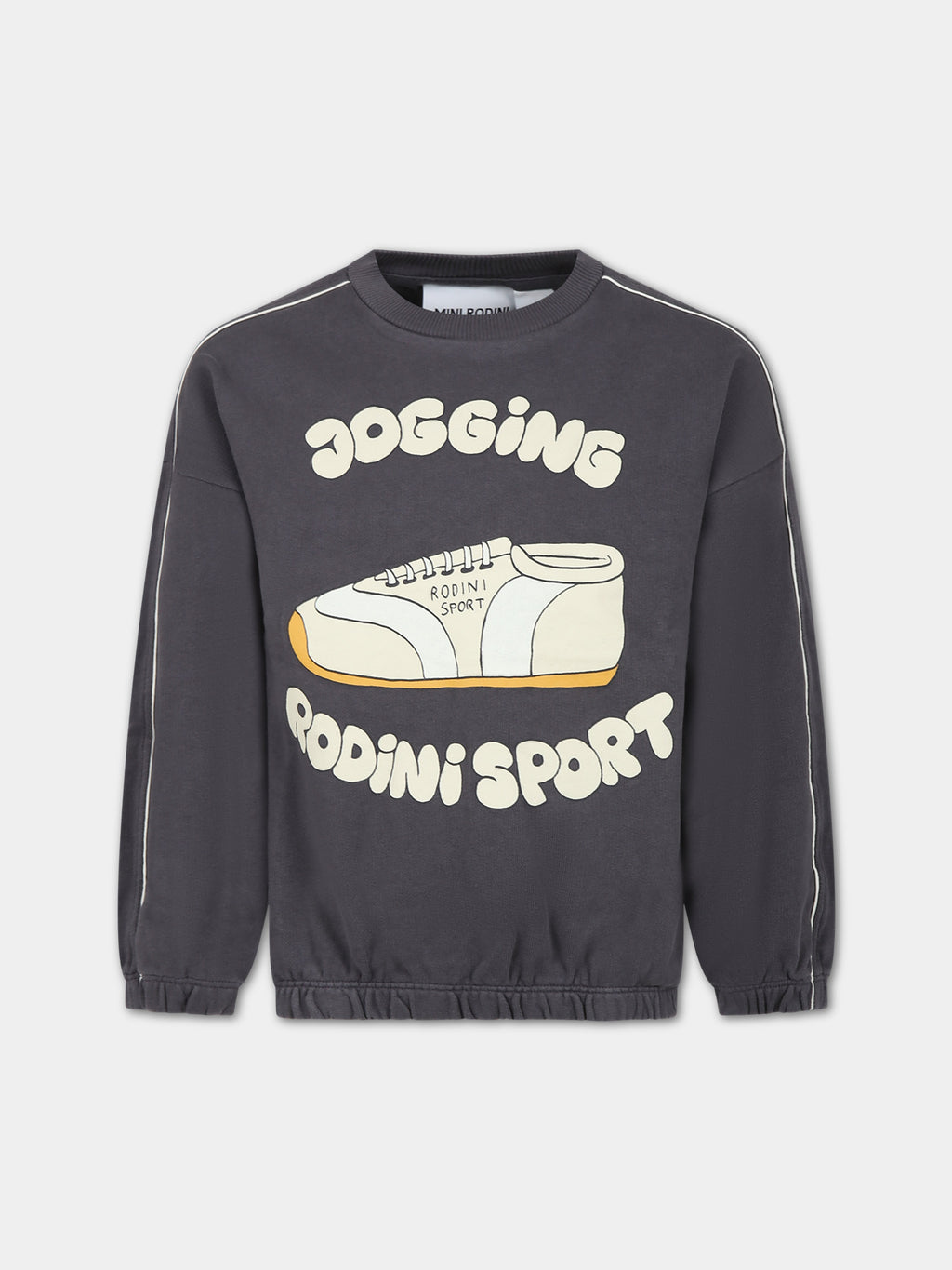 Gray sweatshirt for kids with jogging sneakers print