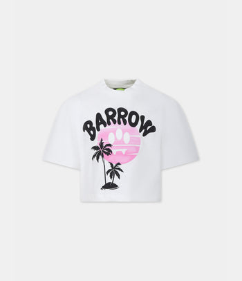 ▷ T-shirt bianca per bambina con logo Barrow