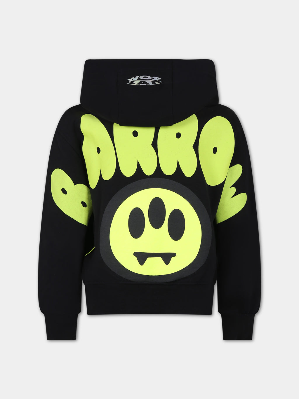 Black sweatshirt for kids with logo and iconic smiley face