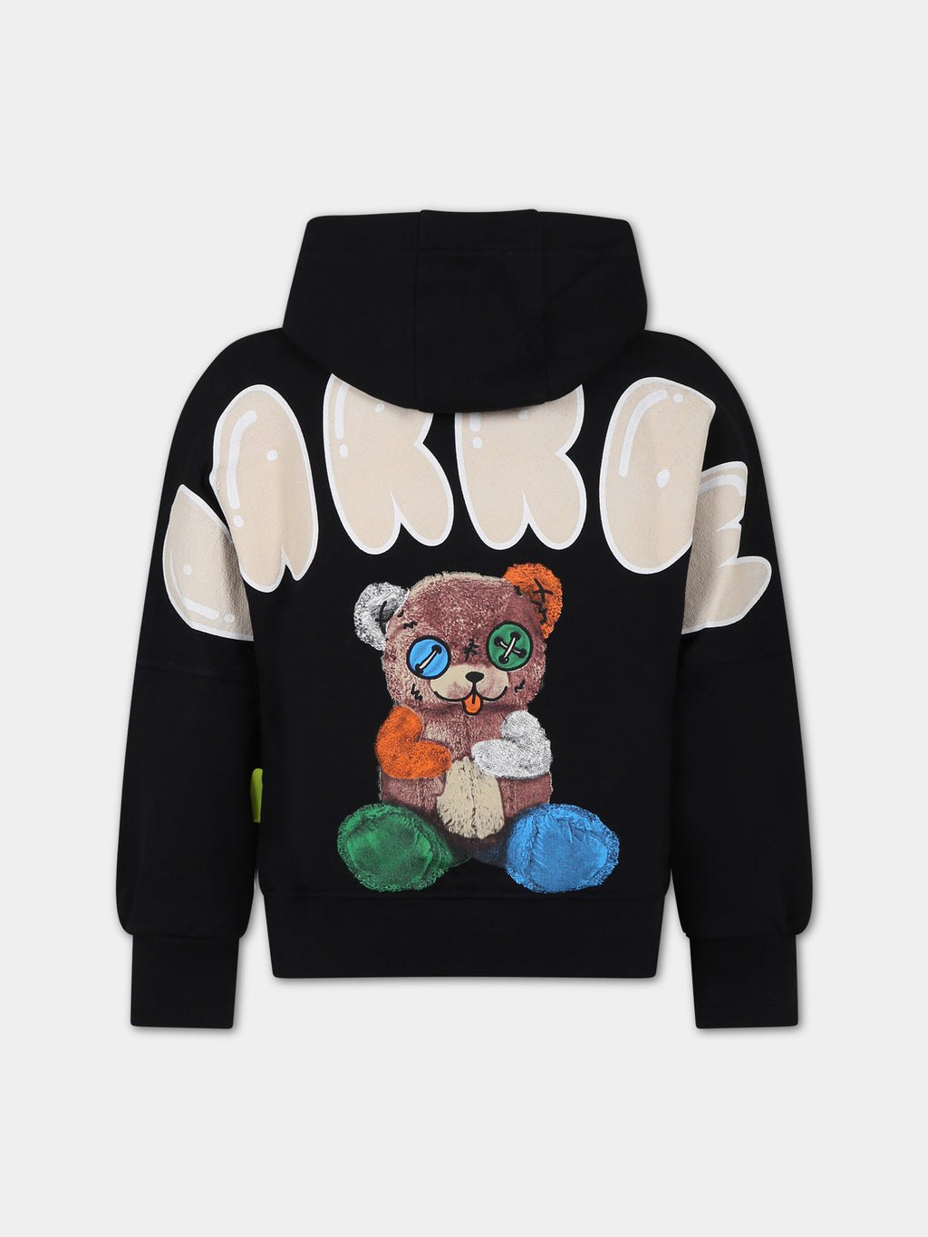 Black sweatshirt for kids with Bear logo and print
