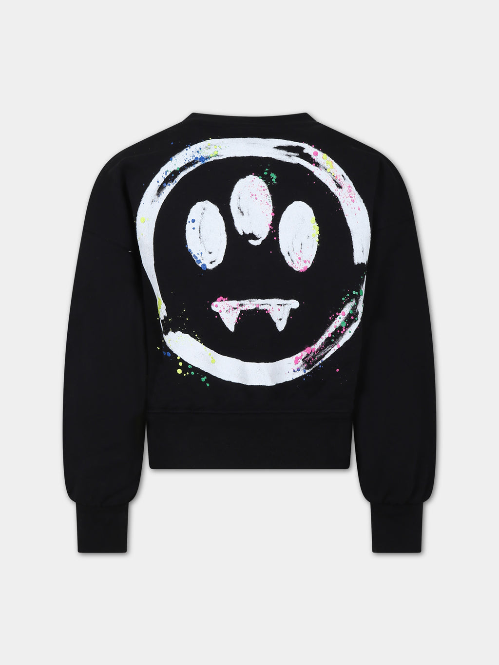 Black sweatshirt for girl with smiley face and logo