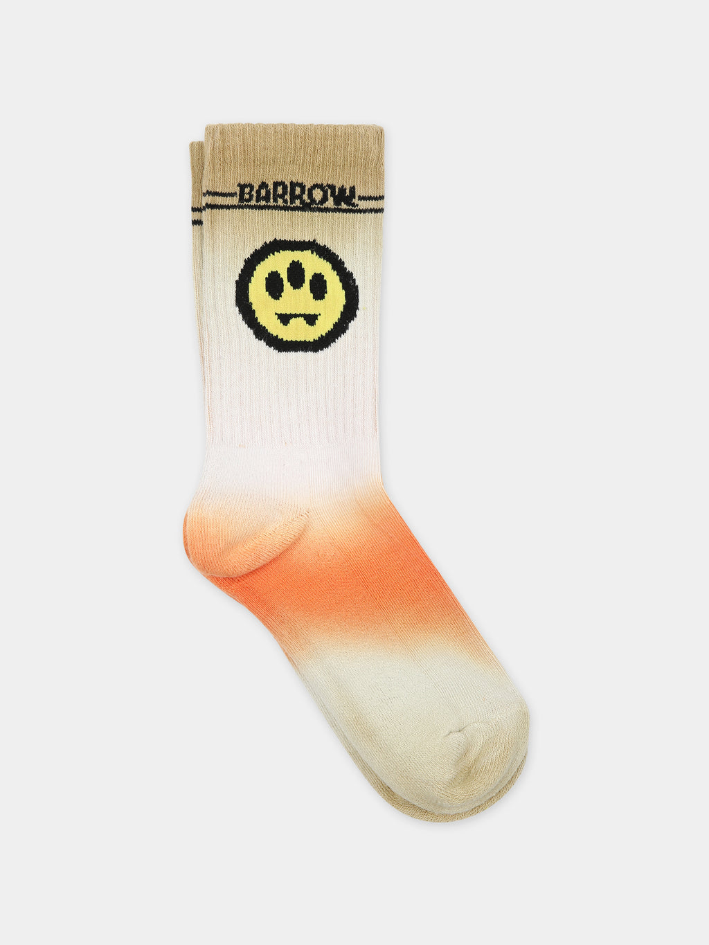 Beige socks for kids with smiley