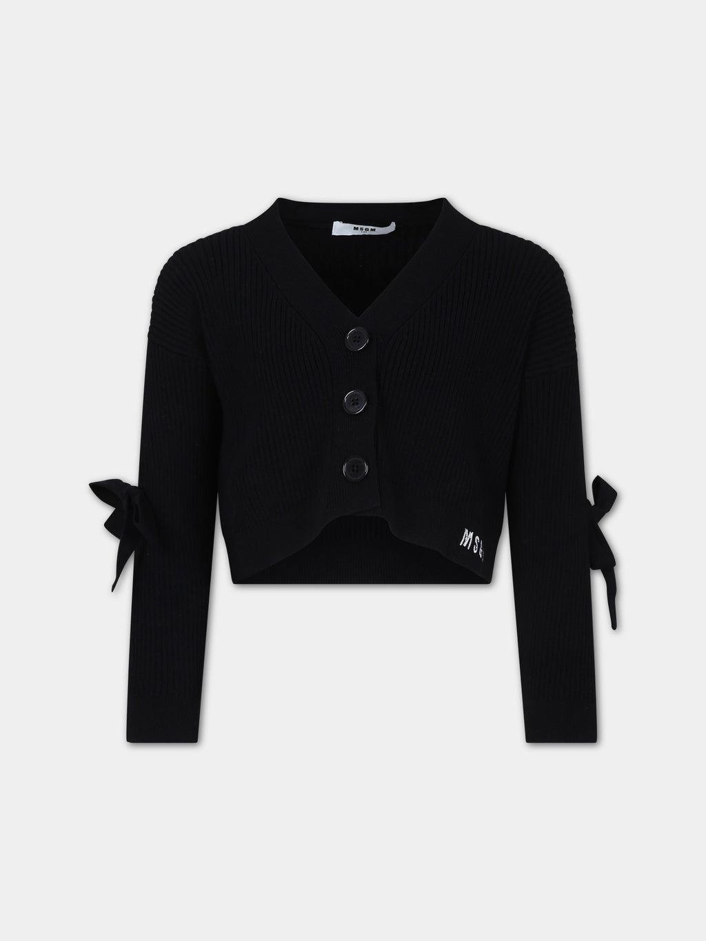 Black cardigan for girl with logo