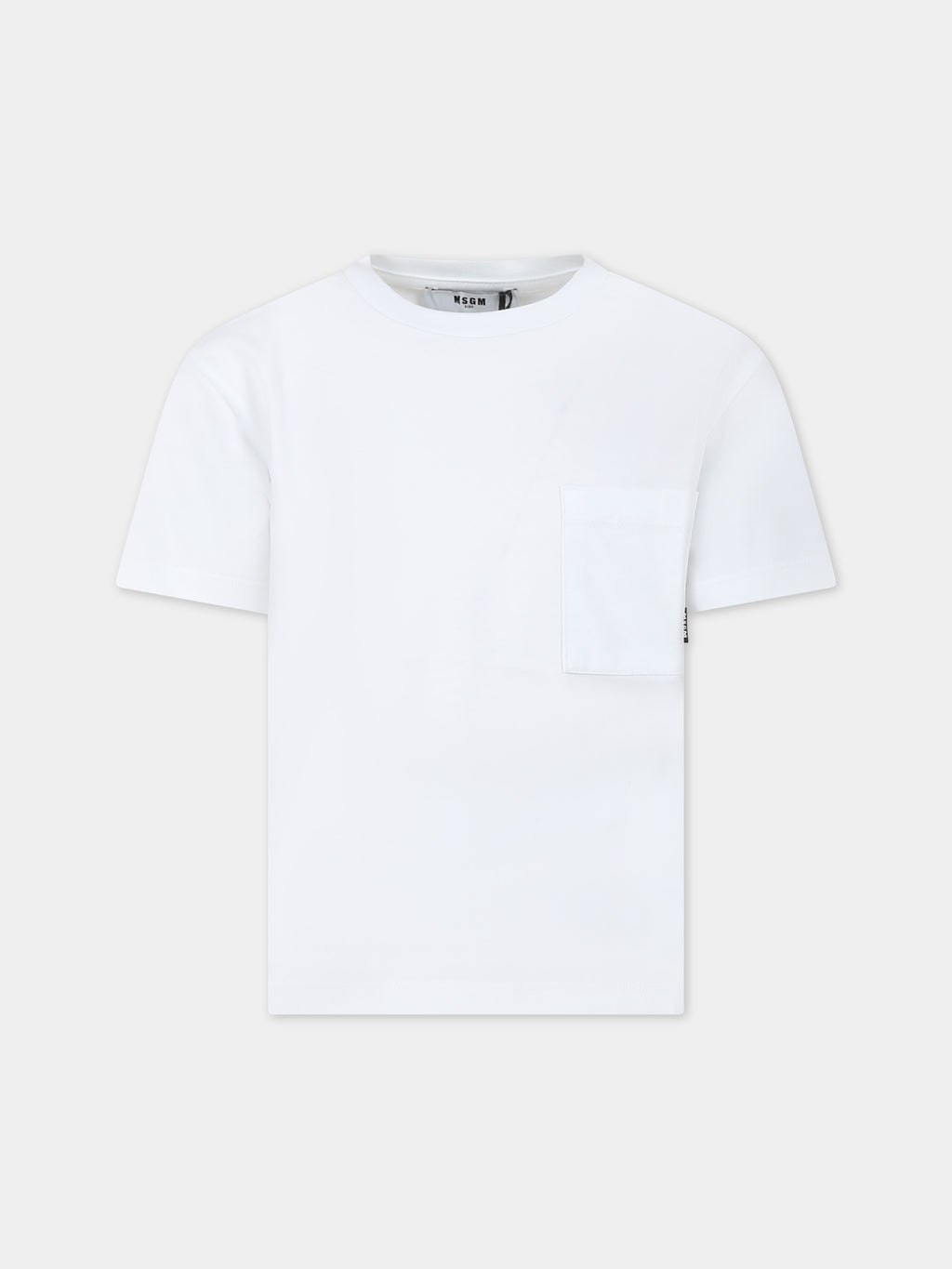 White t-shirt for boy with logo