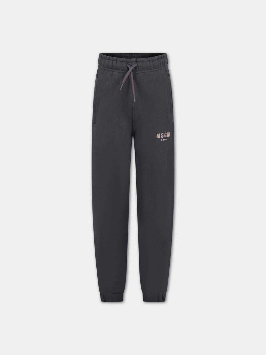 Grey trousers for boy with logo