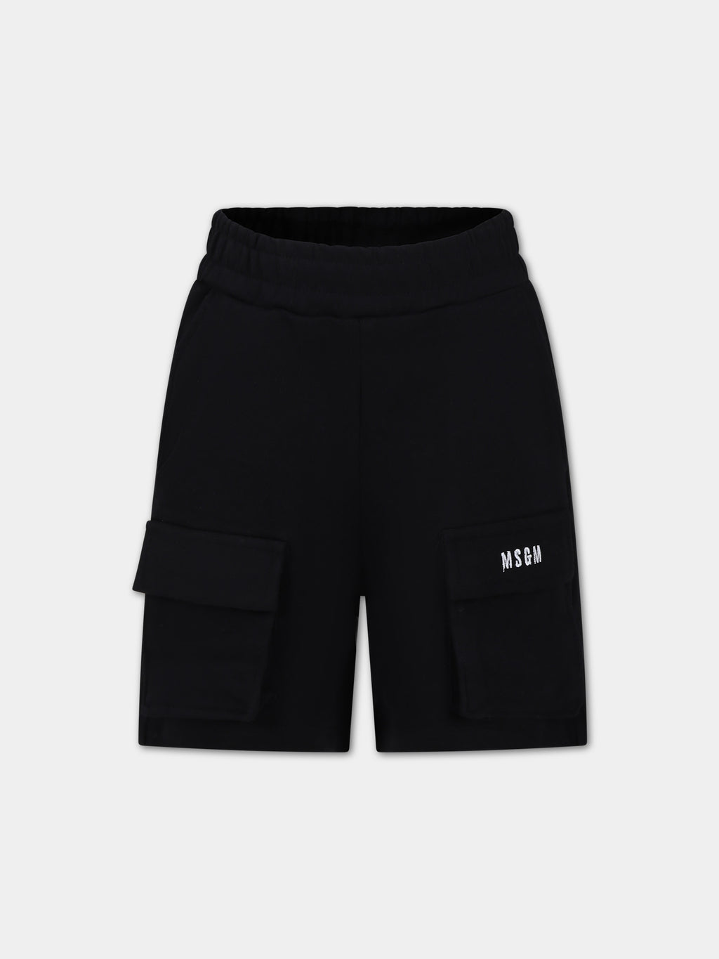 Shorts neri per bambino con logo