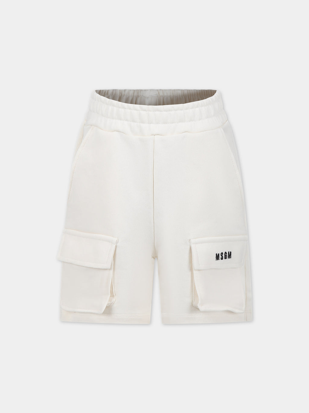 Ivory shorts for boy with logo