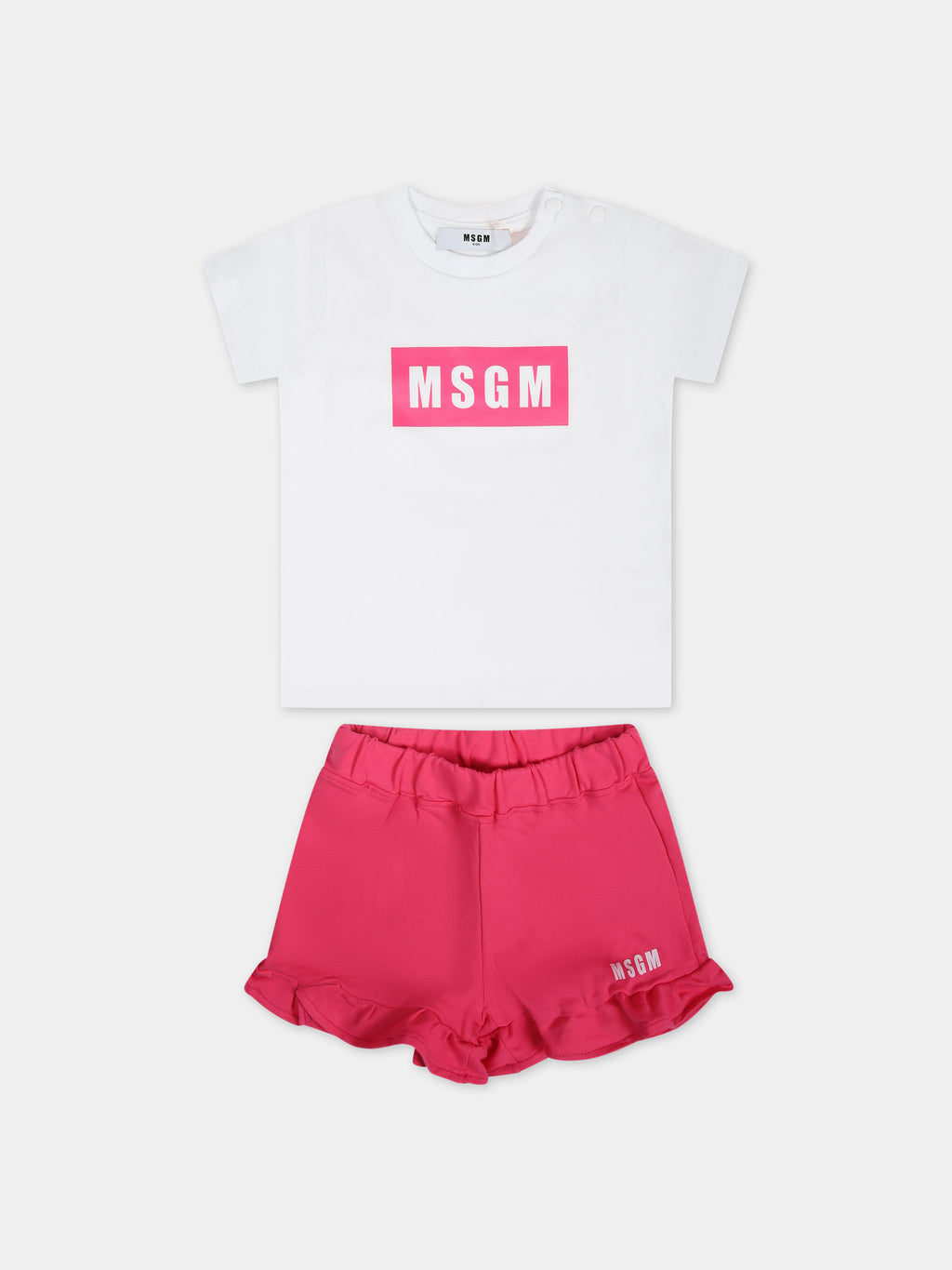 Completo fucsia per neonata con logo