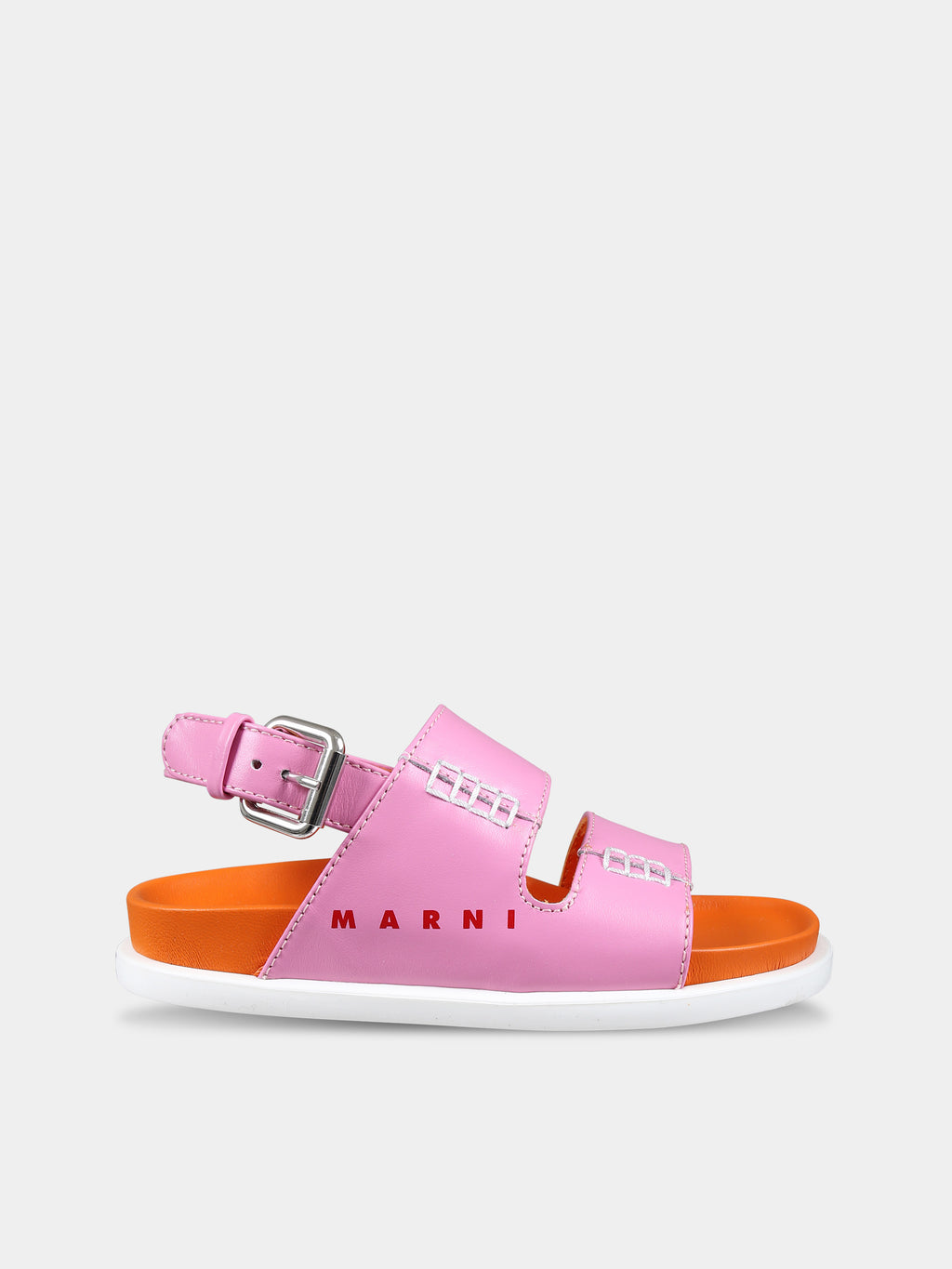 Pink sandals for girl with logo