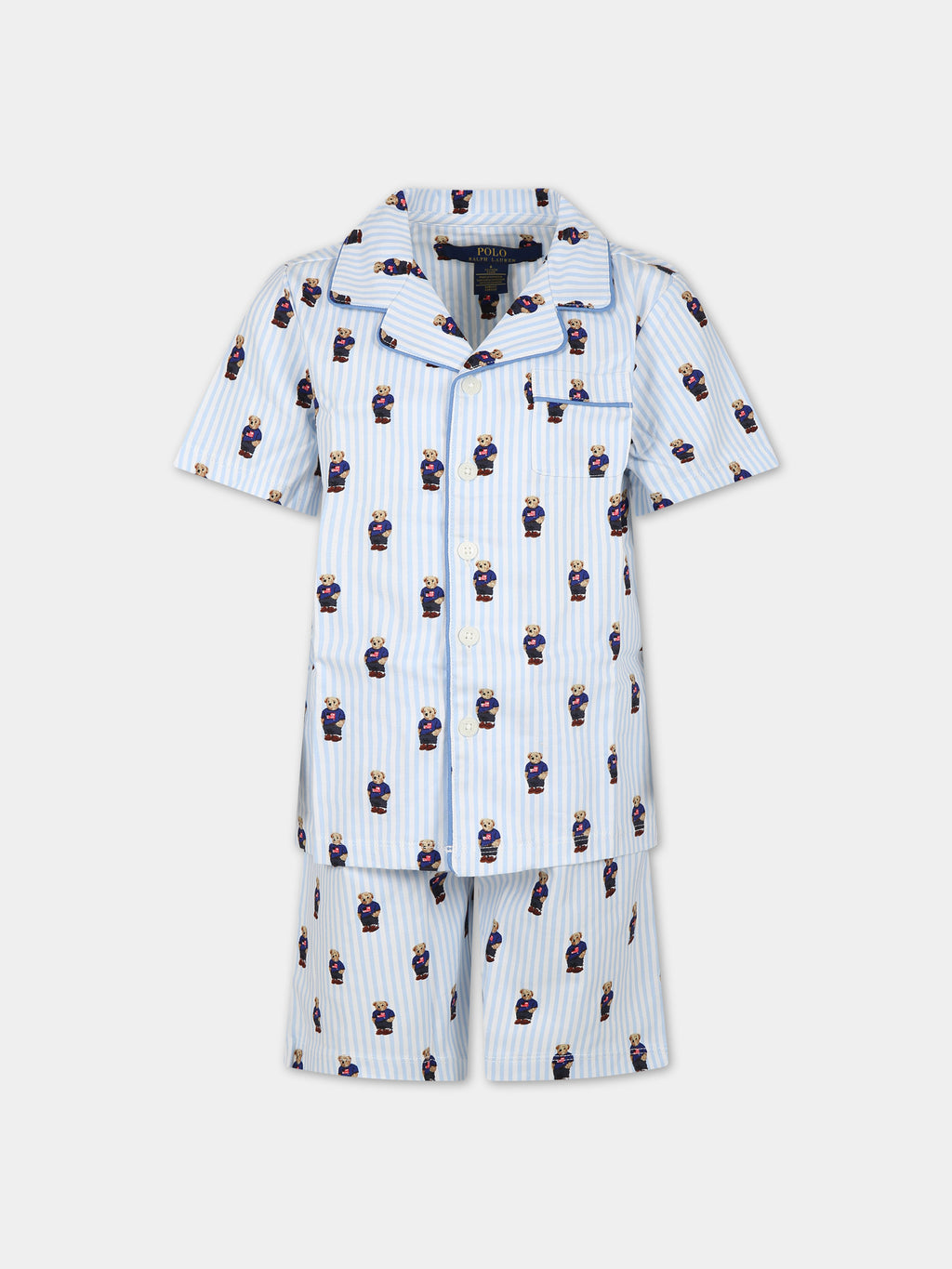 Light blue cotton pajamas for boy with bears