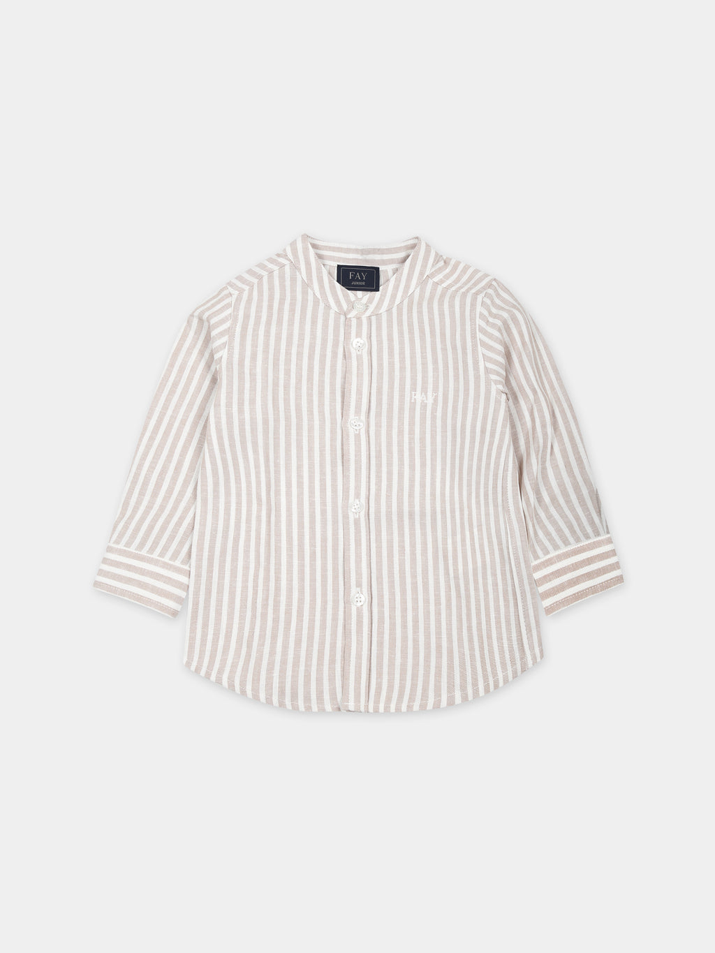 Chemise beige pour bébé garçon avec logo