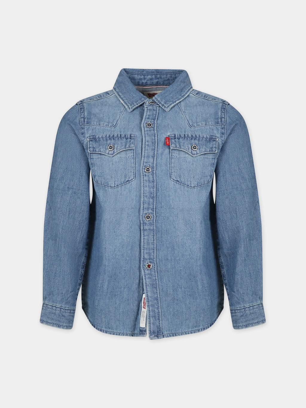 Chemise bleue pour garçon avec logo