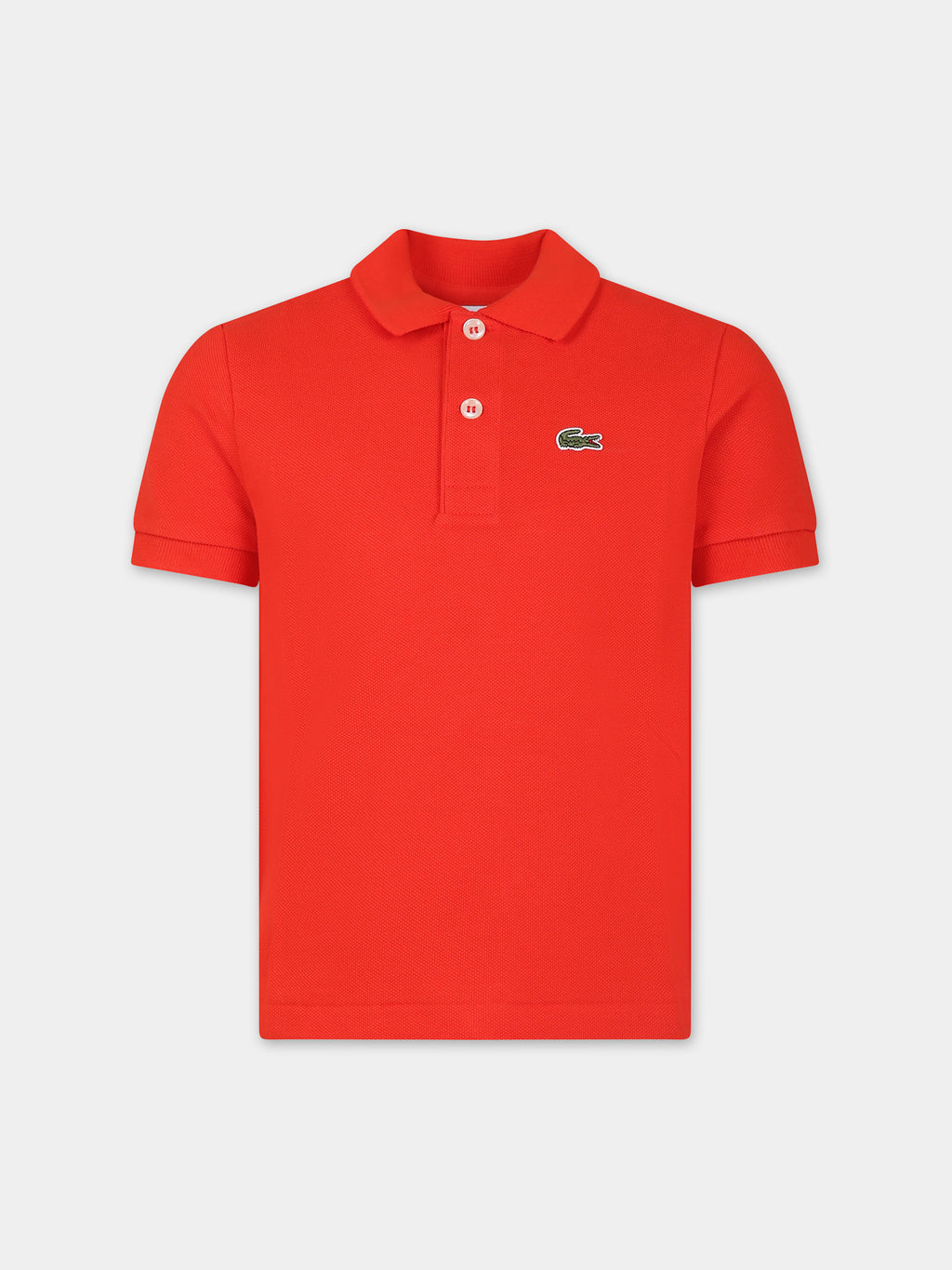 Red polo shirt for boy with crocodile