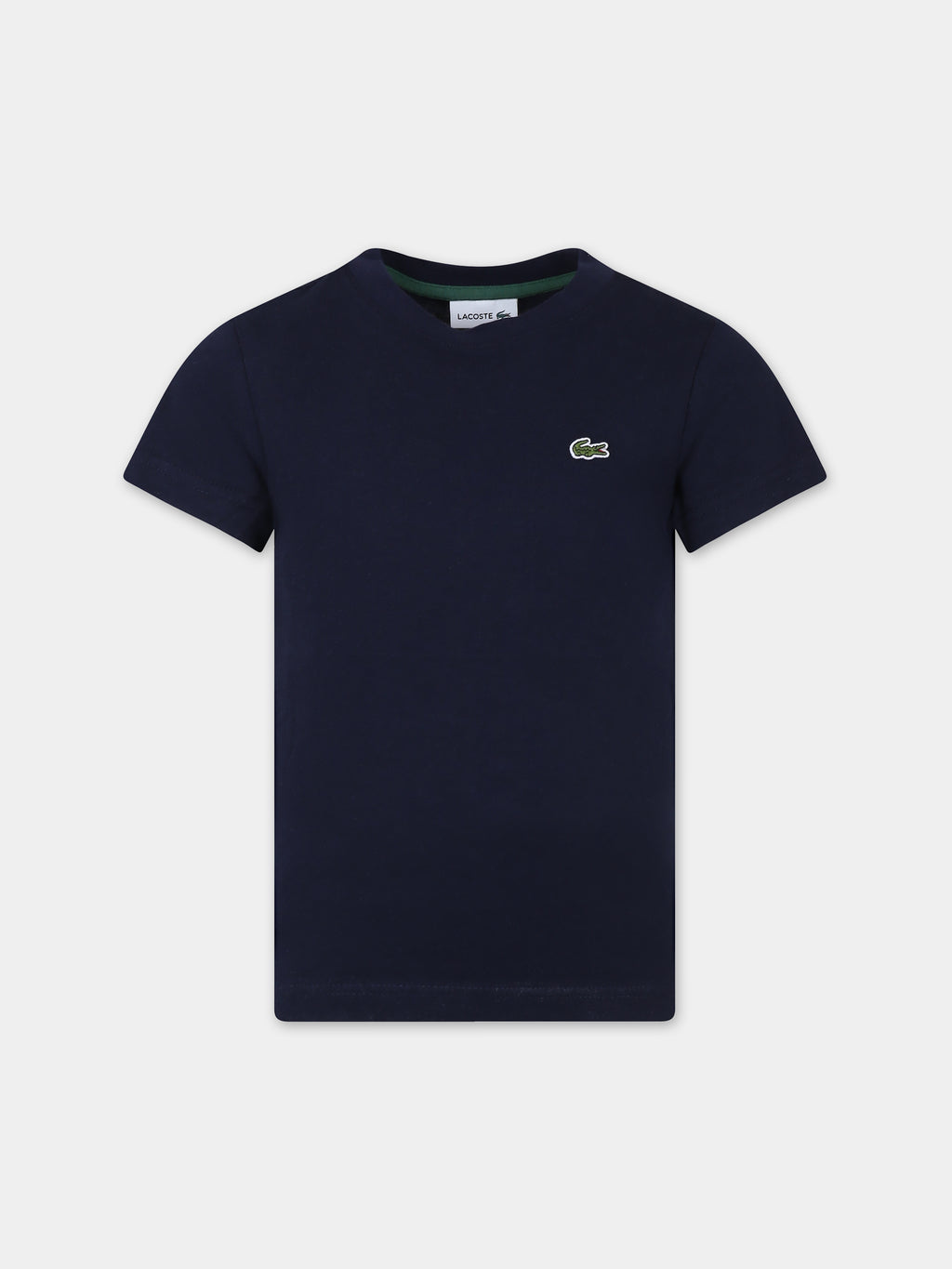 T-shirt blu per bambino con coccodrillo