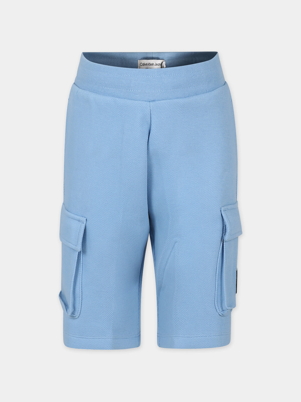 Light blue shorts for boy with logo