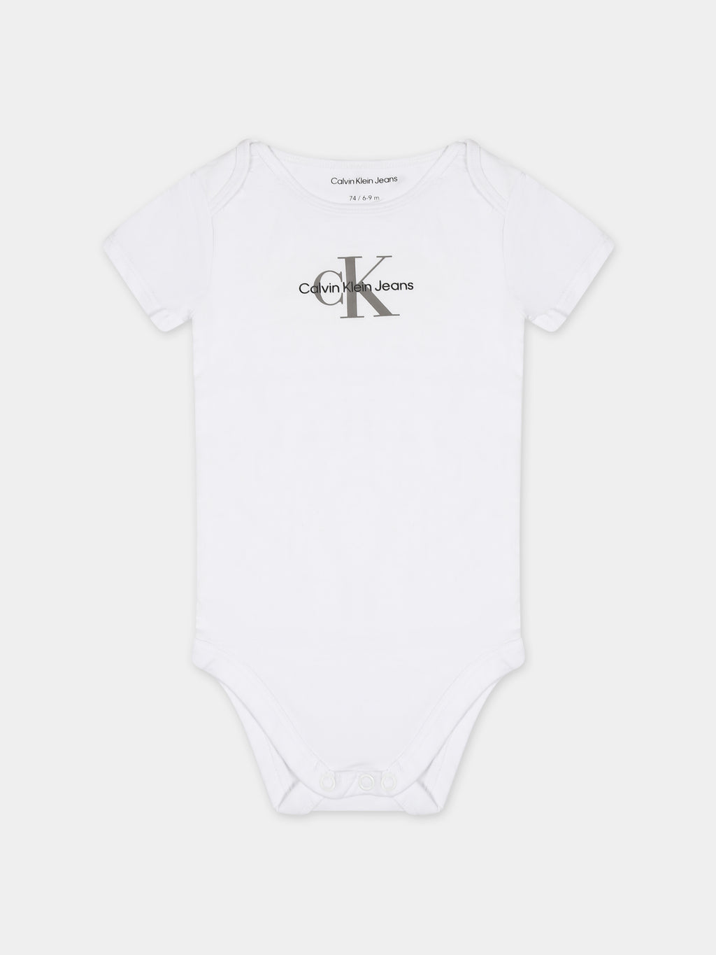 White bodysuit for babykids with logo