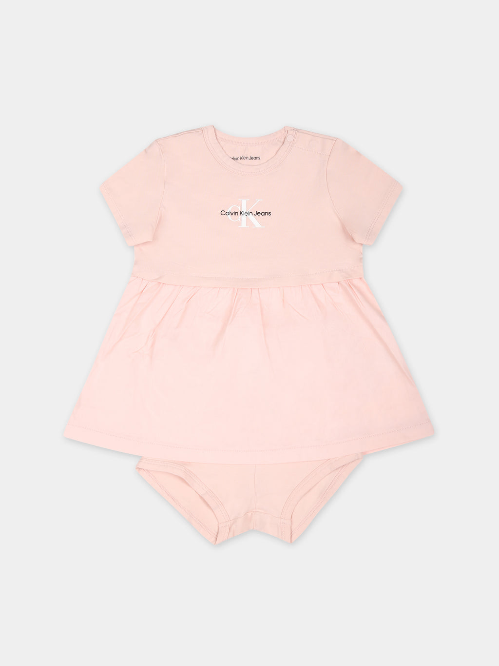 Pink dress for baby girl with logo