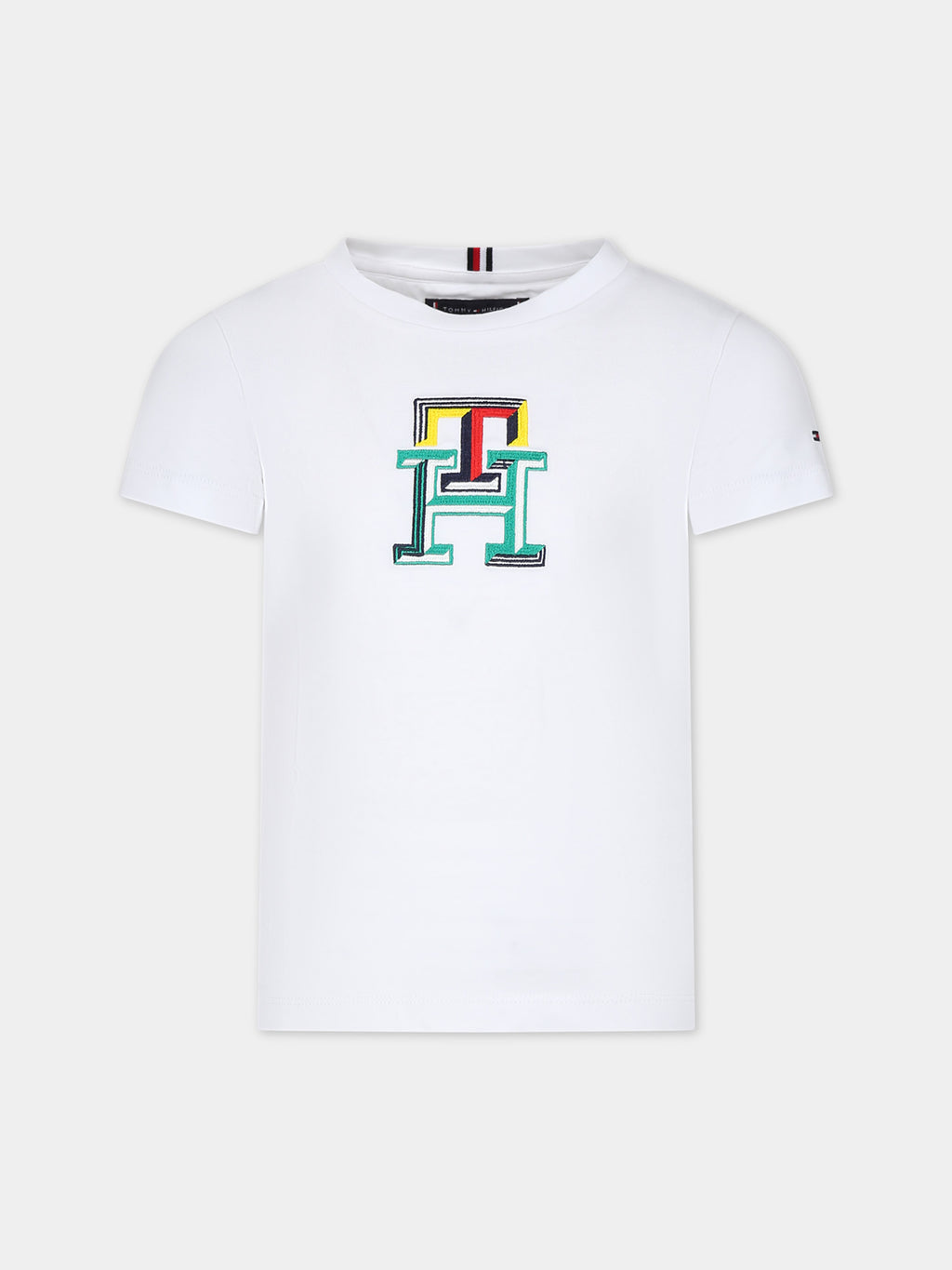 White t-shirt for boy wuth logo