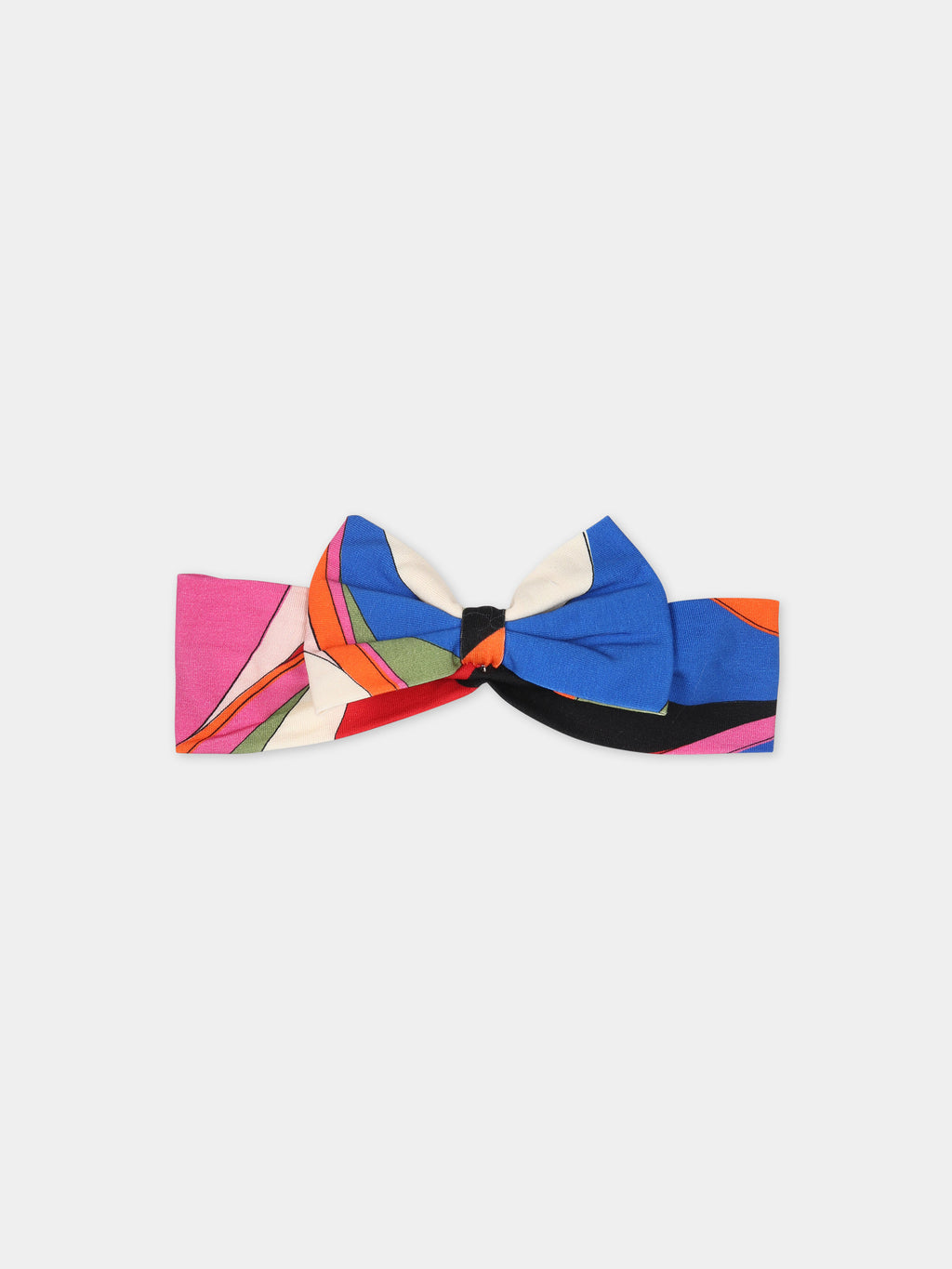 Multicolor hair band for baby girl with iconic multicolored print