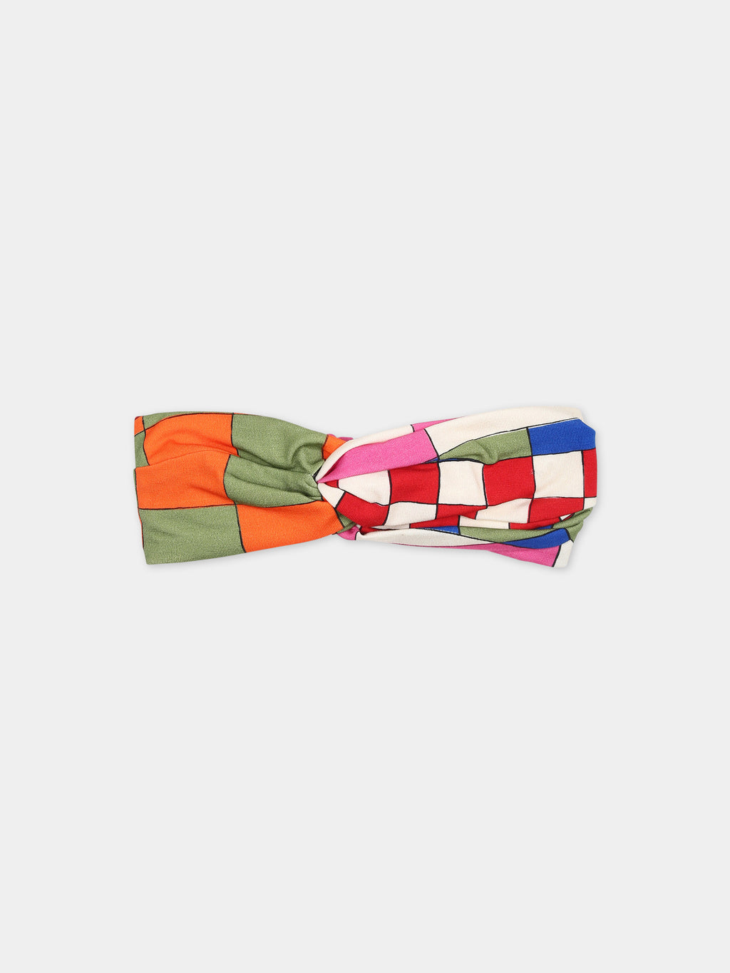 Multicolor hair band for girl with iconic multicolored print
