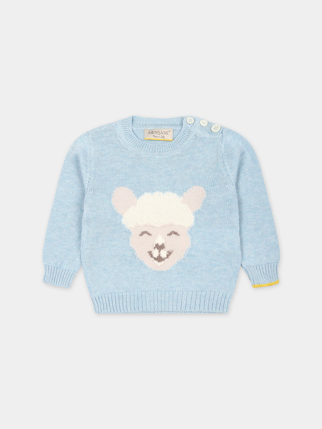 Light blue sweater for baby boy with alpachino