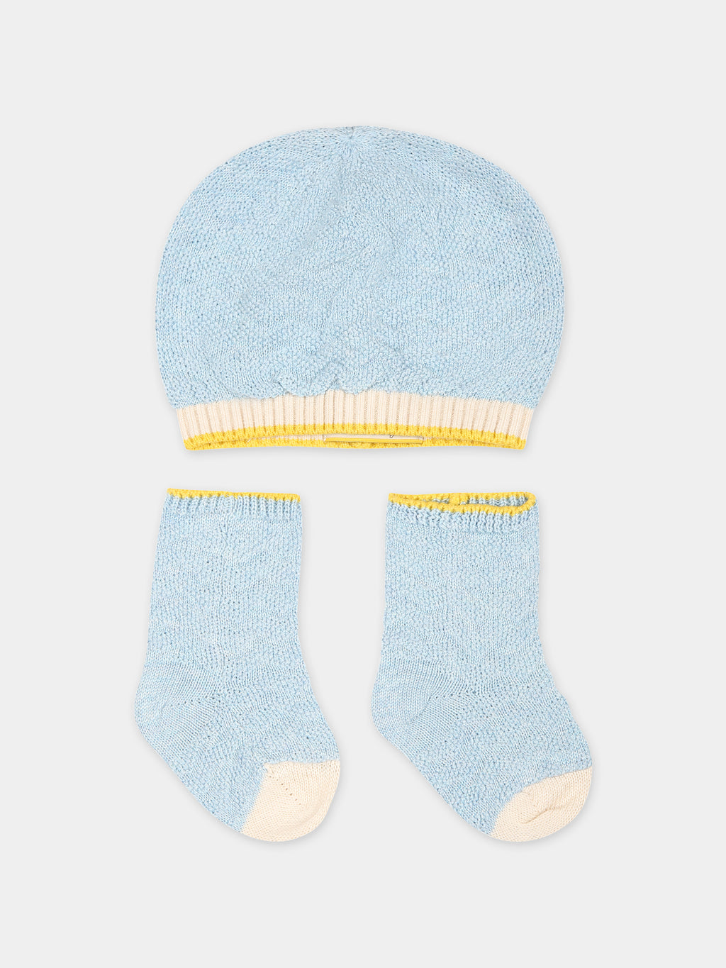 Light blue set for baby boy with logo