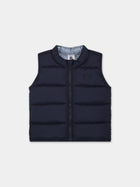 Gilet blu per neonato,Petit Bateau,A09JW 02 SMOKING