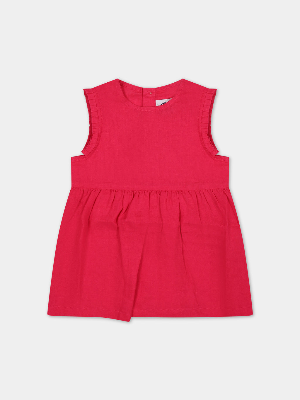 Fuchsia dress for baby girl with ruffles