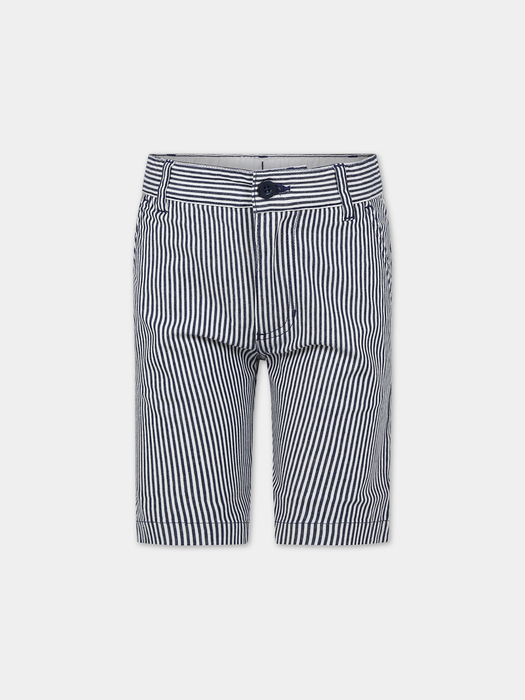 Blue shorts for boy with stripes