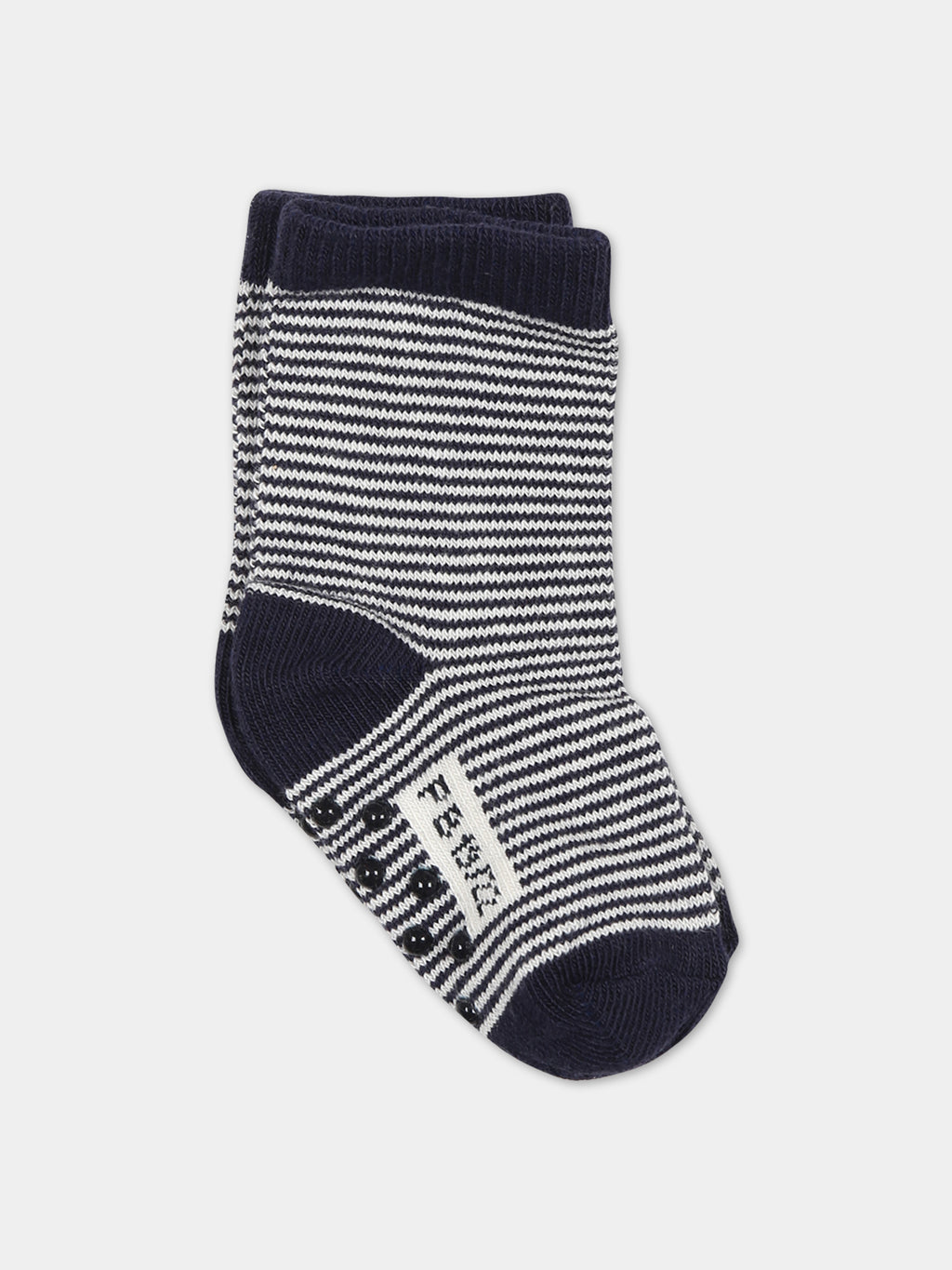 Blue socks for baby boy with stripes