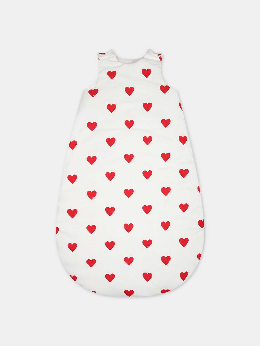 White sleeping bag for baby girl with hearts