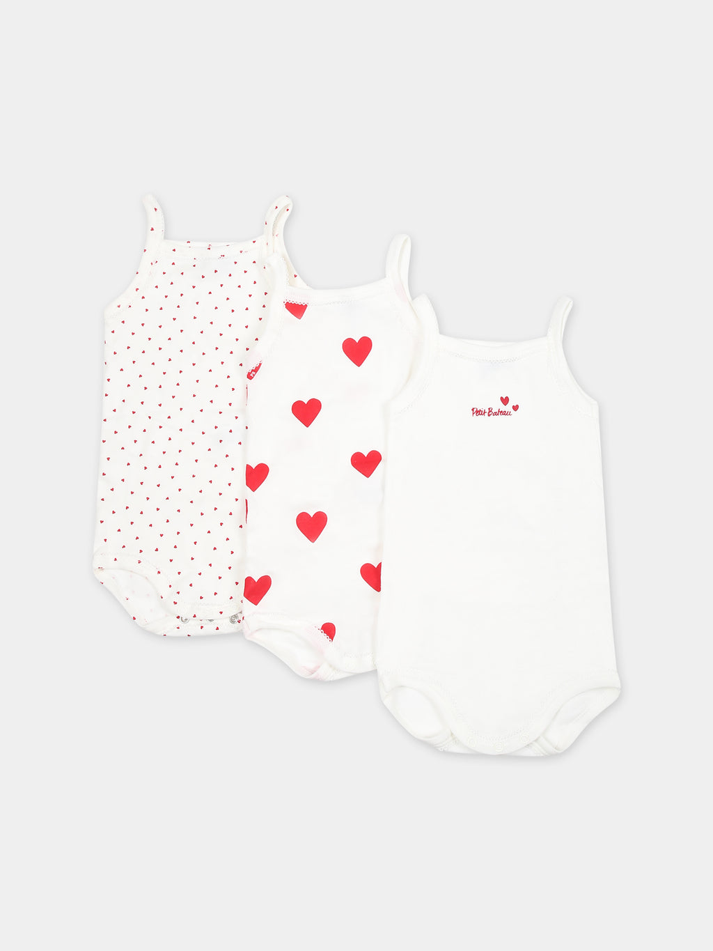 White set for baby girl with hearts