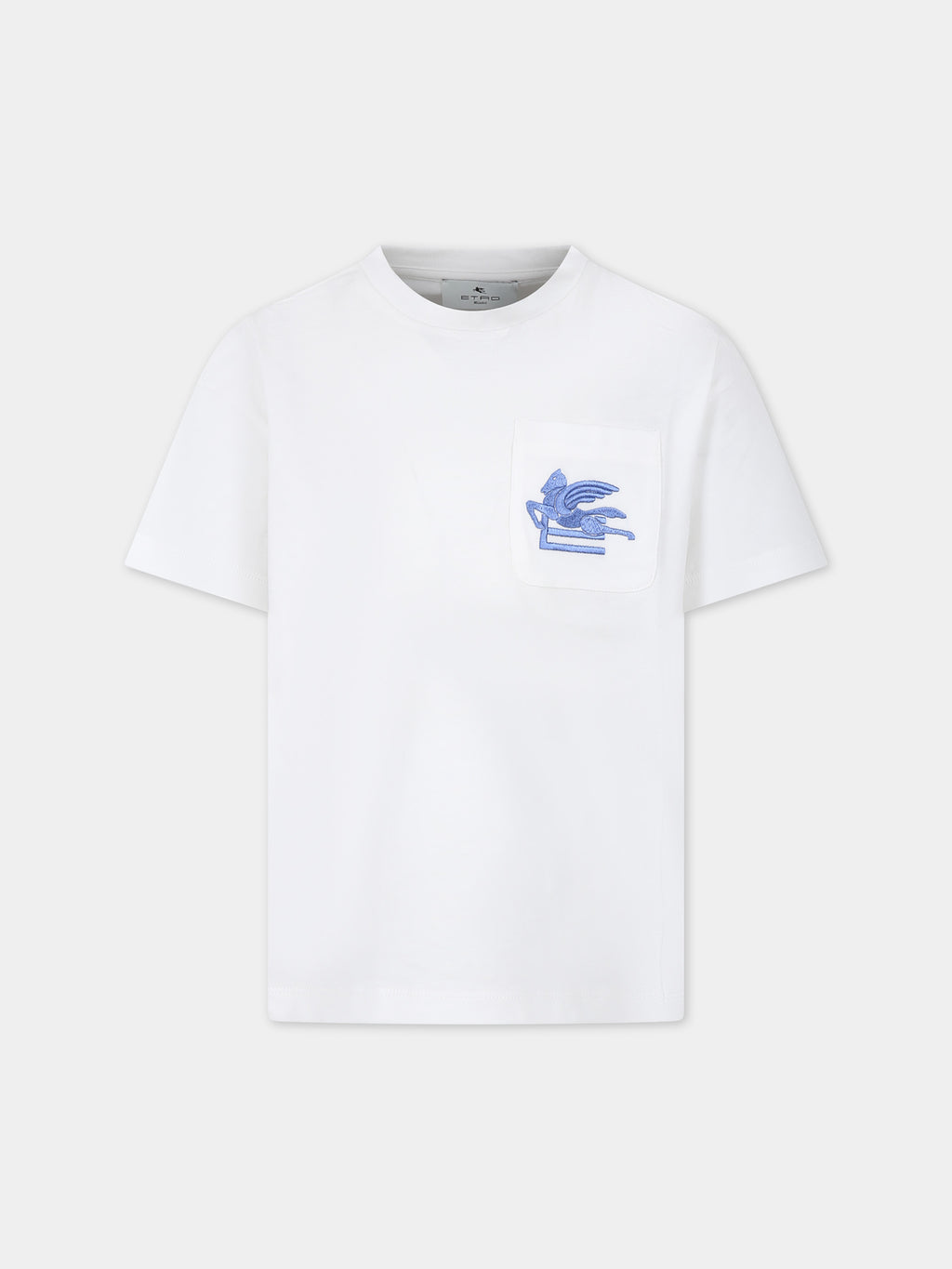 White t-shirt for kids with iconic Pegasus
