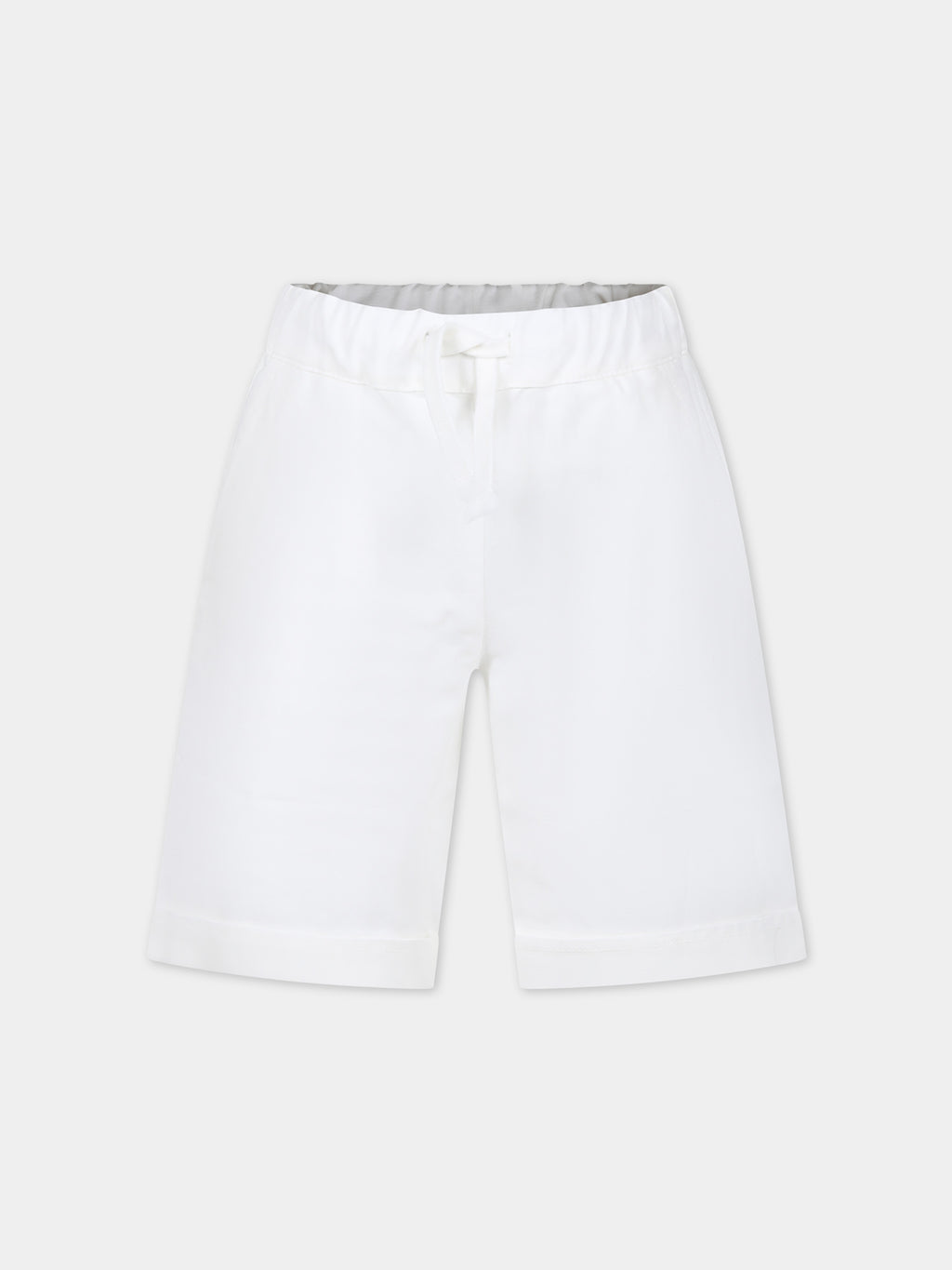 White shorts for boy with logo
