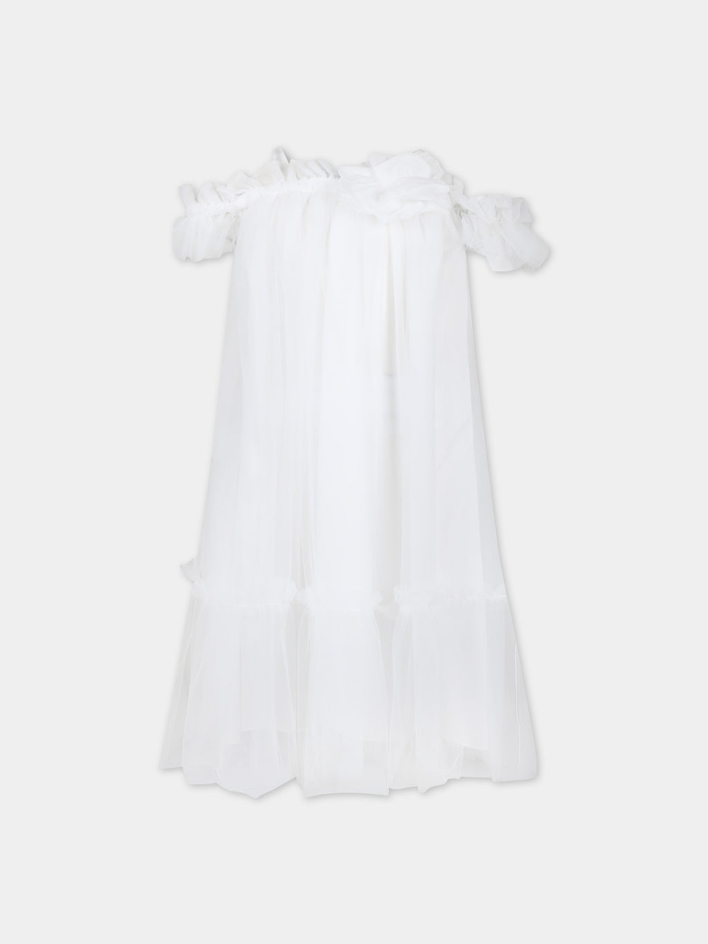 White dress for girl with flower