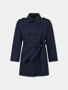 Trench blu per bambina,Max&co,MX0011 MX003 MAXJ3F MX851