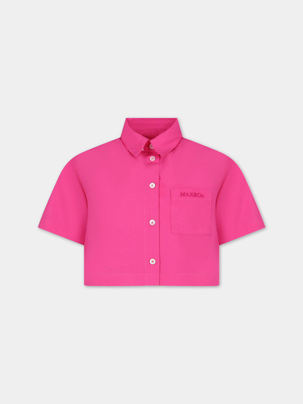 Fuchsia shirt for girl with logo