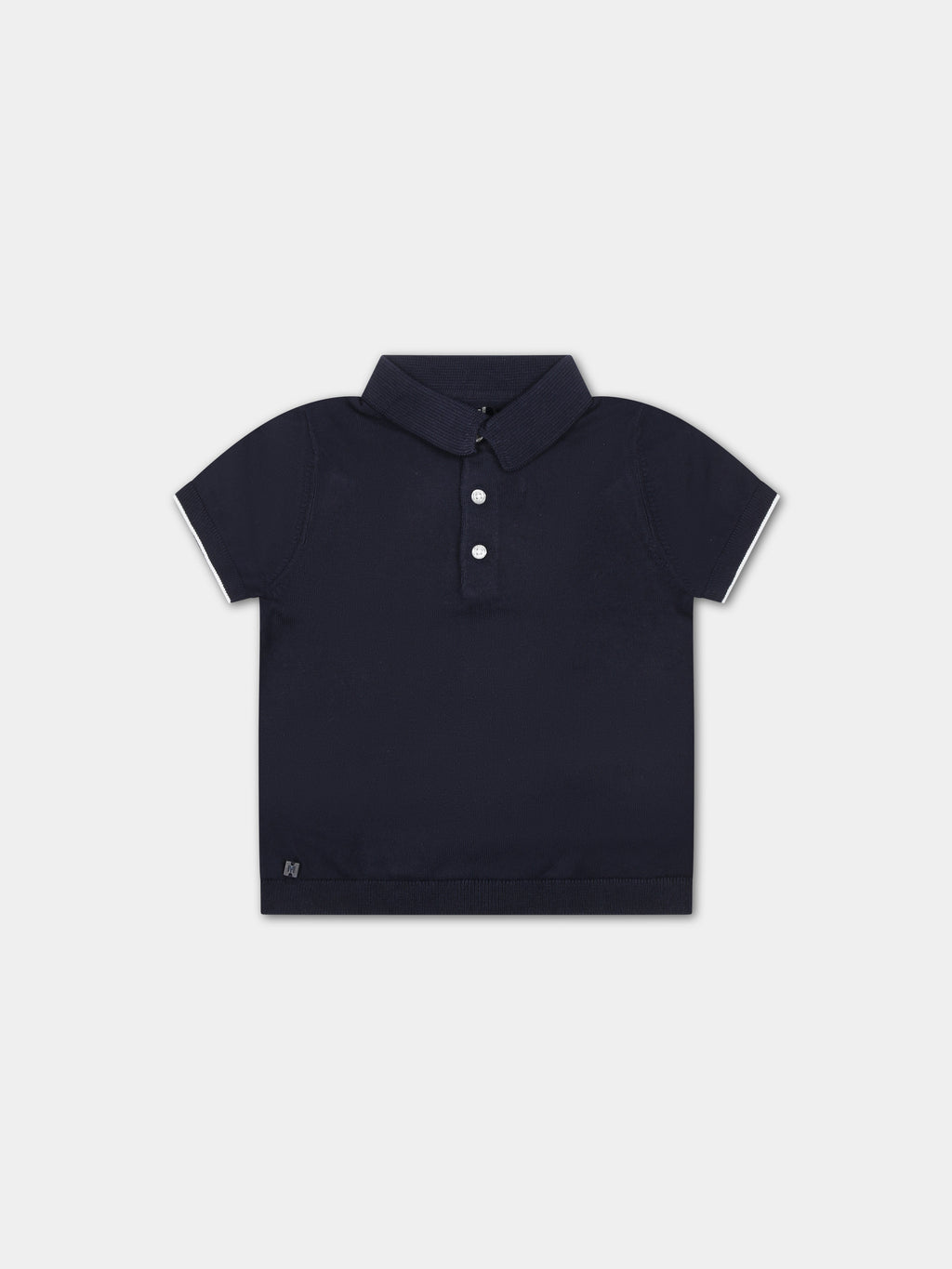 Blue polo shirt for baby boy with logo