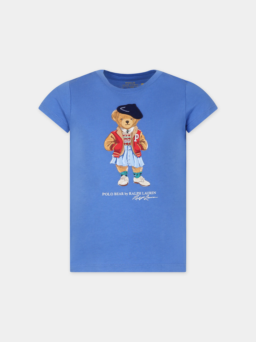 T-shirt azzurra per bambina con Polo Bear