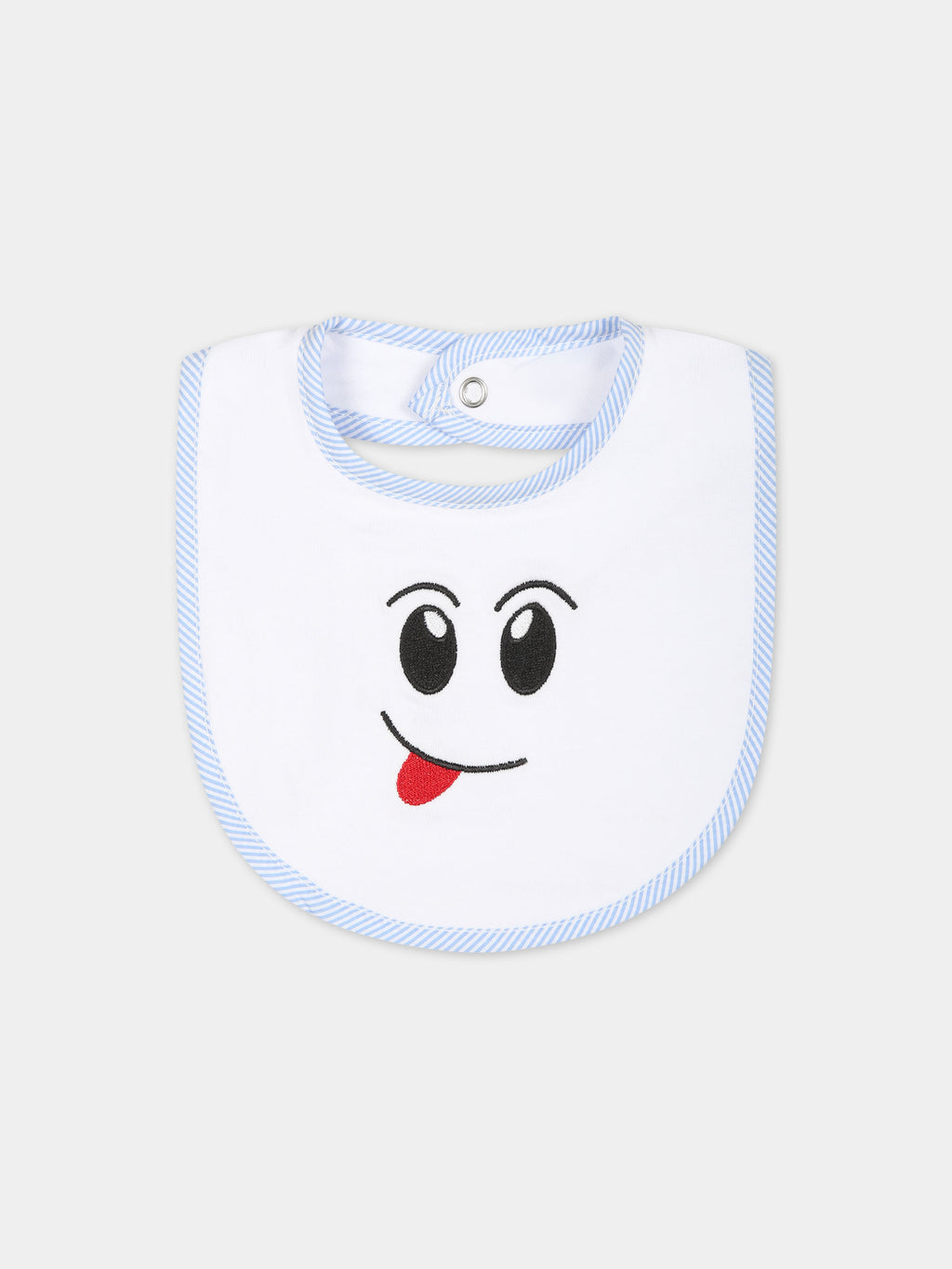 Bavoir blanc pour bébé garçon avec broderie