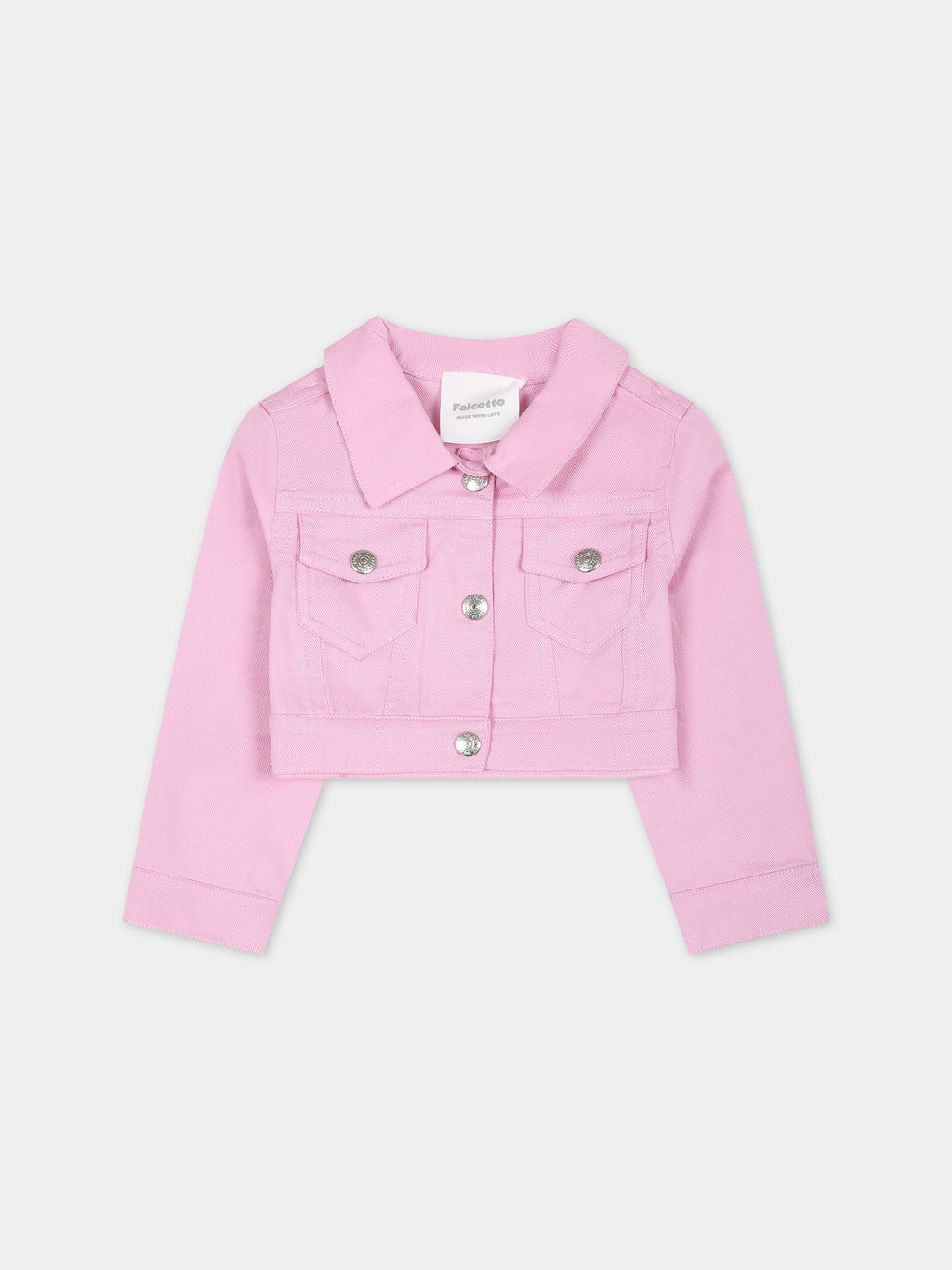 Pink jacket for baby girl with logo