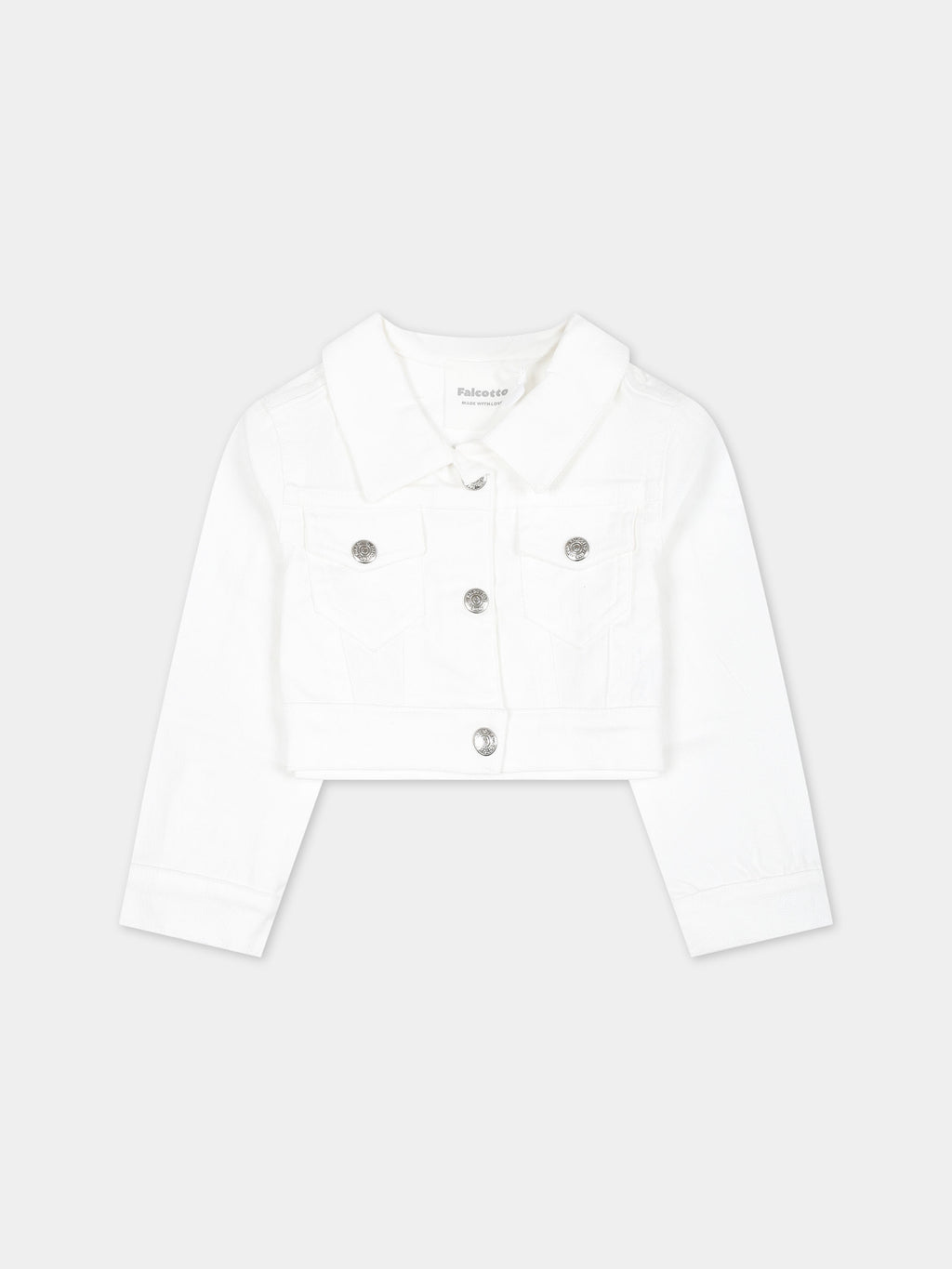 White jacket for babykids with logo
