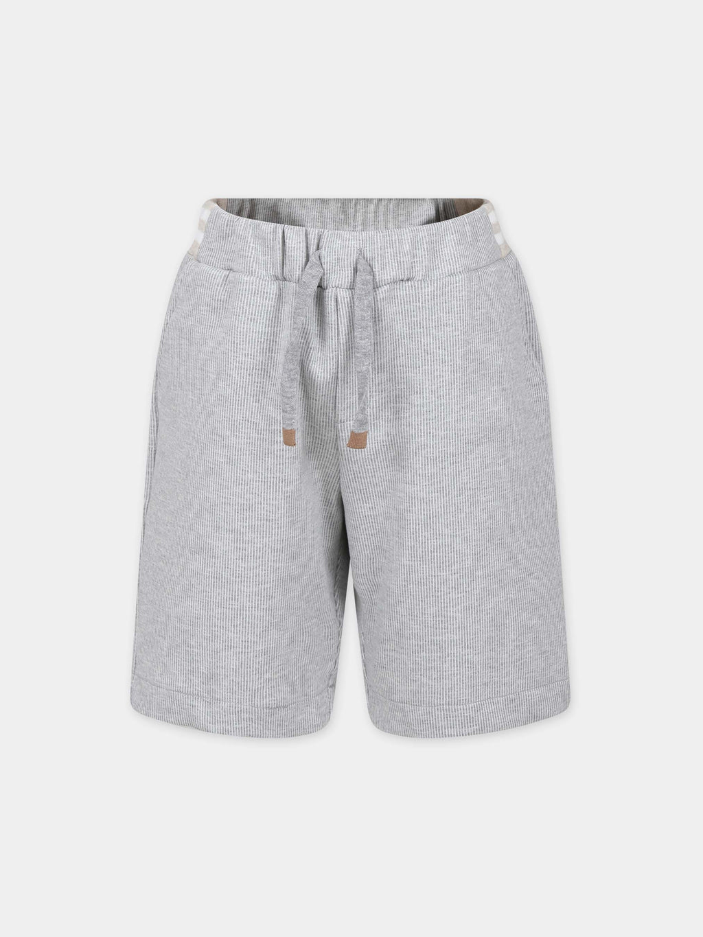 Grey shorts for boy with logo
