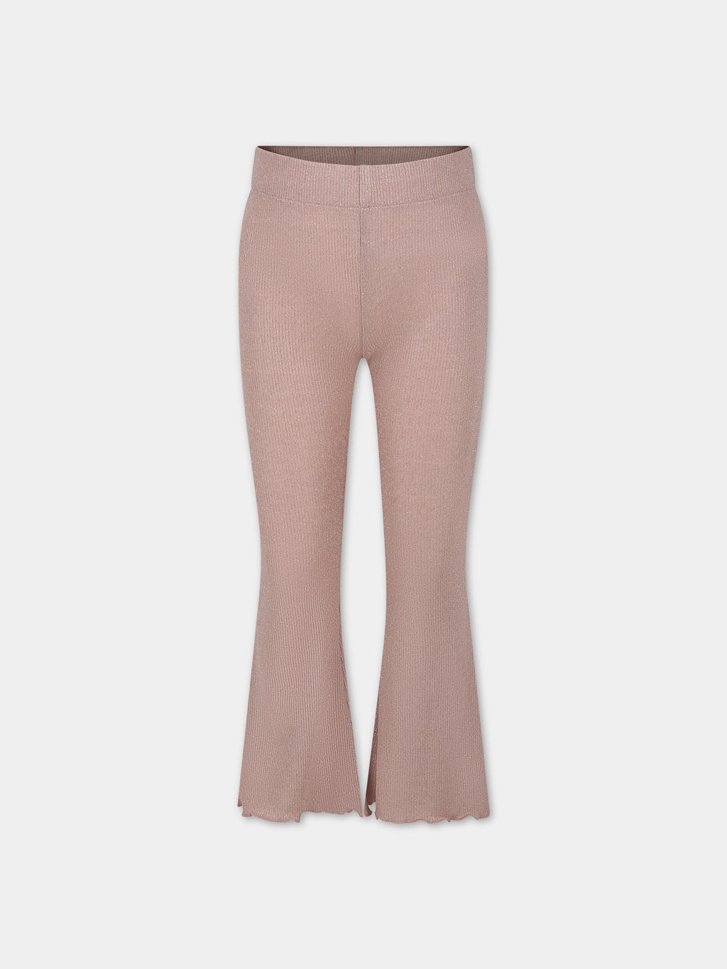 Pink trousers for girl with lurex