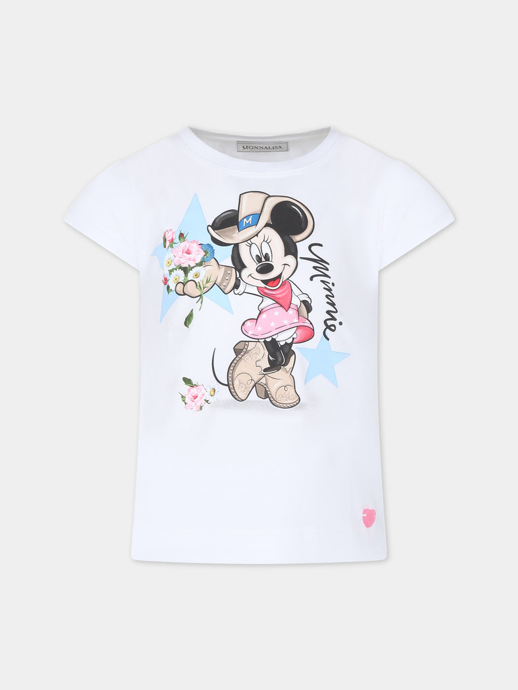 T-shirt bianca per bambina con Minnie